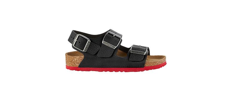 Birkenstock Birko-flor Narrow Milano Børn Sort Rød | DK 147CTV